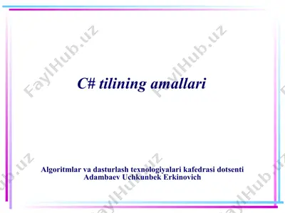c# tilining amallari — PPTX