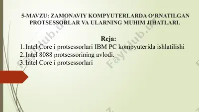 intel core i7 protsessori — PPTX