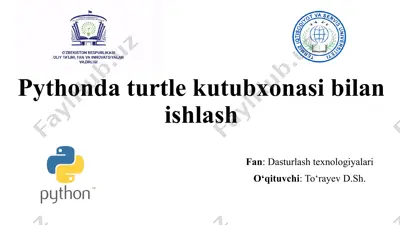 turtle kutubxonasi bilan ishlash — PPTX