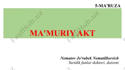 ma'muriy akt — PPTX