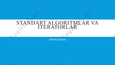 standart algoritmlar va iteratorlar — PPTX