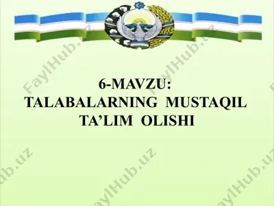 talabalar mustaqil ta'lim olishi — PPTX