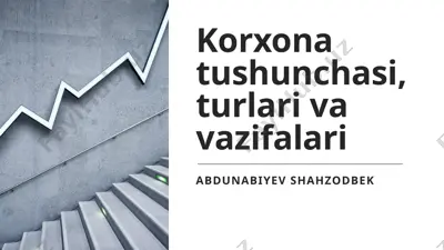 korxona tushunchasi, turlari va vazifalari — PPTX