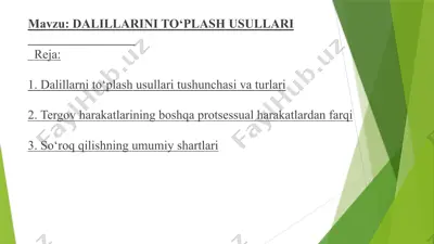 dalillarini to‘plash usullari — PPTX