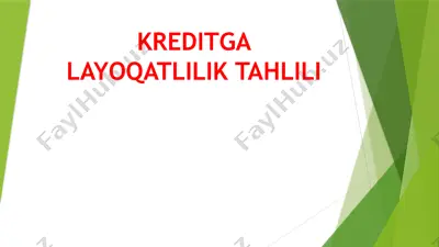 kreditga layoqatlilik tahlili — PPTX