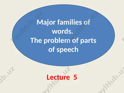 major families of words — PPTX