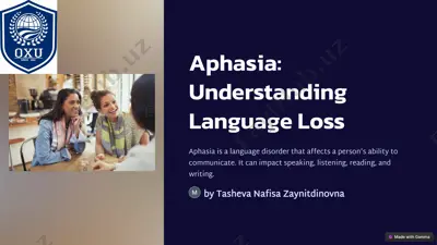 aphasia: understanding language loss — PPTX