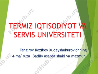 termiz iqtisodiyot va servis universiteti — PPTX