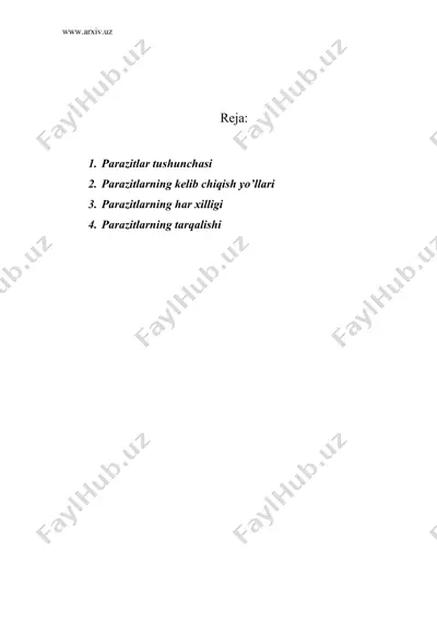 tirik organizmlarning hayot muhitining ekologiyasi — DOC