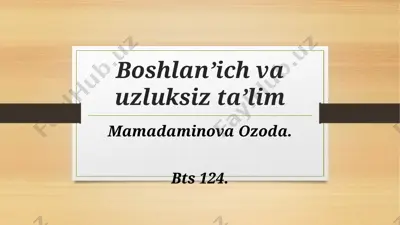 boshlan’ich va uzluksiz ta’lim — PPTX