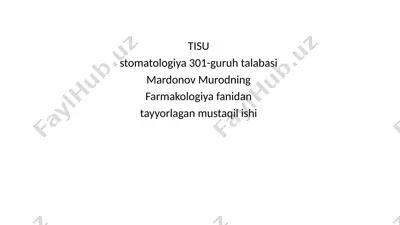 gepatoprotektorlar — PPTX