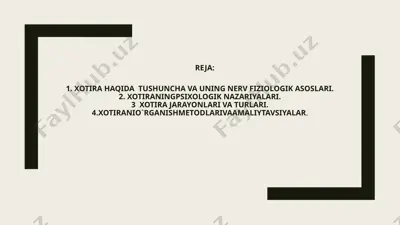 xotira va uning turlari — PPTX