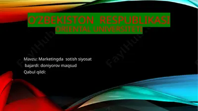 marketingda sotish siyosati — PPTX