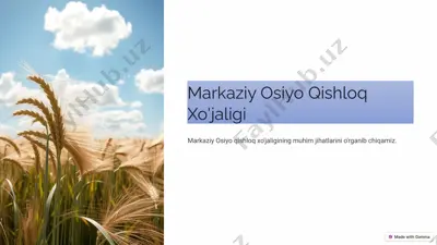 markaziy osiyo qishloq xo'jaligi — PPTX