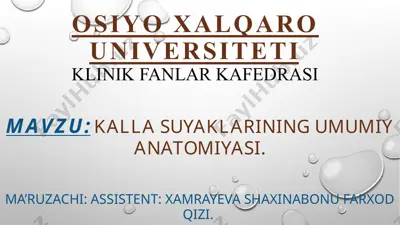 kalla suyaklarining umumiy anatomiyasi — PPTX