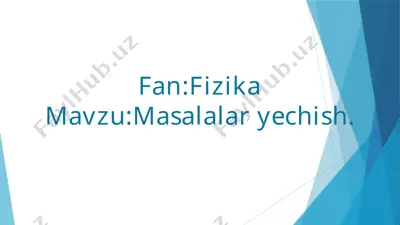 masalalar yechish — PPTX