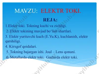 elektr toki — PPTX