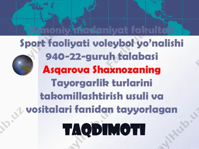 tayorgarlik turini takomillashtirish — PPTX