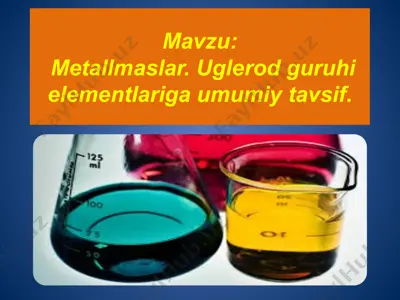 metallmaslar. uglerod guruhi elementlariga umumiy tavsif — PPTX