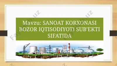 sanoat korxonasi bozor iqtisodiyoti sub’ekti sifatida — PPTX