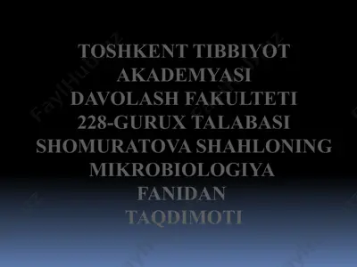 nanotexnalogiyaning mikrobiologiyadagi ahamiyati — PPTX