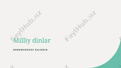 milliy dinlar — PPTX