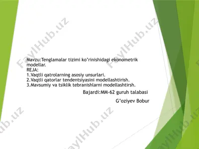 ekonometrik modellar — PPTX