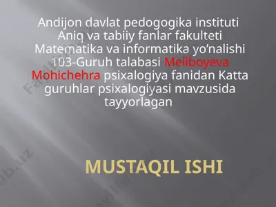 katta ijtimoiy guruhlar psixologiyasi — PPTX