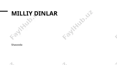 milliy dinlar — PPTX