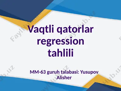 vaqtli qatorlar regression tahlili — PPTX