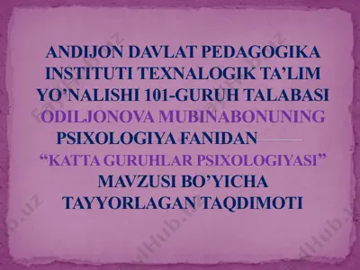 katta guruhlar psixologiyasi taqdimoti — PPTX