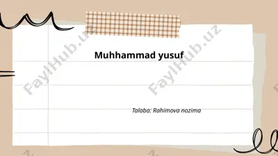 muhammad yusufning ijodi — PPTX