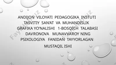 maktabgacha yosh davirda psixik rivojlanish xususiyatlari — PPTX