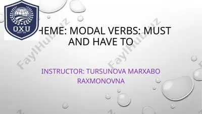 modal verbs: must and have to — PPTX