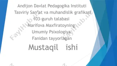 tasviriy san’at va muhandislik grafikasi — PPTX