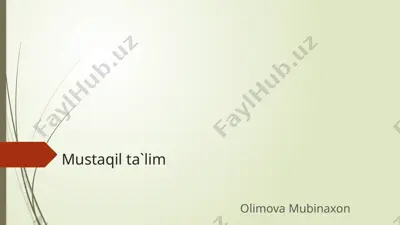 mustaqil ta'lim — PPTX