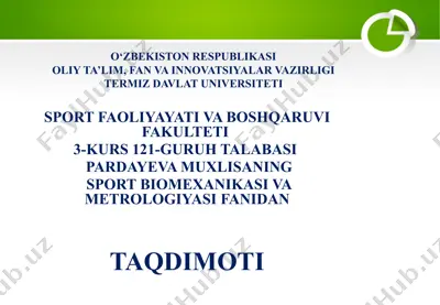 sport biomechanics va metrology — PPTX