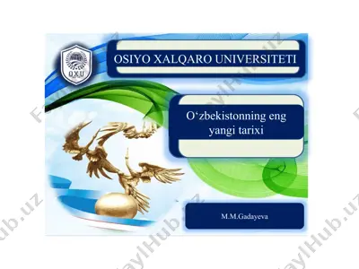 o‘zbekistonning eng yangi tarixi — PPTX