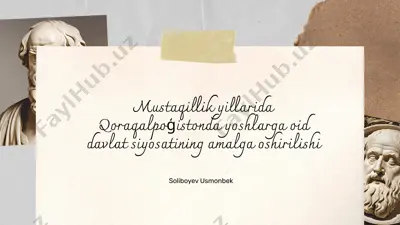 yoshlarga oid dasturlarni amalga oshirish jarayoni — PPTX