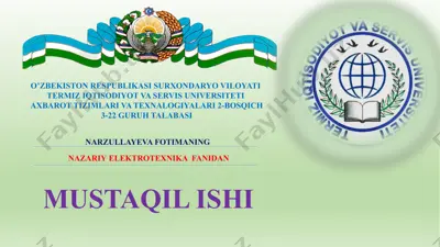 elektr sistema va uning jarayonlari — PPTX