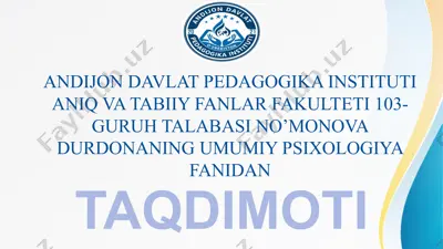 ilk o‘sprinlik va yoshlik davrida psixik rivojlanish xususiyatlari — PPTX