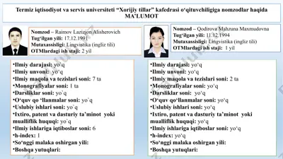 nomzodlar haqida ma'lumot — PPTX