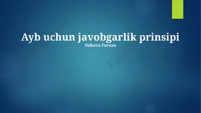 ayb uchun javobgarlik prinsipi — PPTX