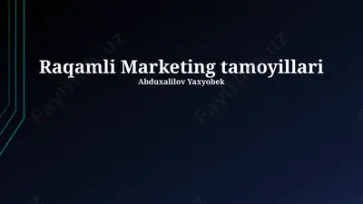 raqamli marketing tamoyillari — PPTX