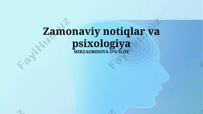 zamonaviy notiqlar va psixologiya — PPTX