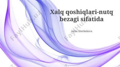 xalq qo'shiqlari-nutq bezagi sifatida — PPTX