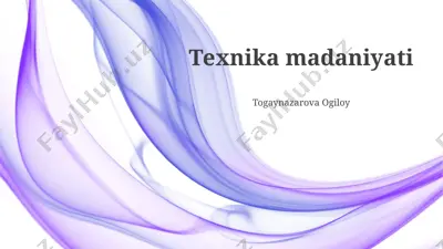 texnika madaniyati — PPTX