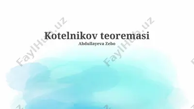 kotelnikov teoremasi — PPTX