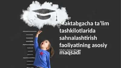 maktabgacha taʼlim tashkilotlarida sahnalashtirish faoliyatining asosiy maqsadi — PPTX