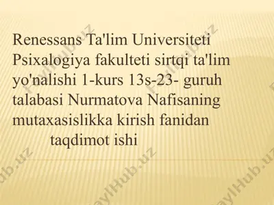 tug'ma va individual hatti-harakatlar — PPTX